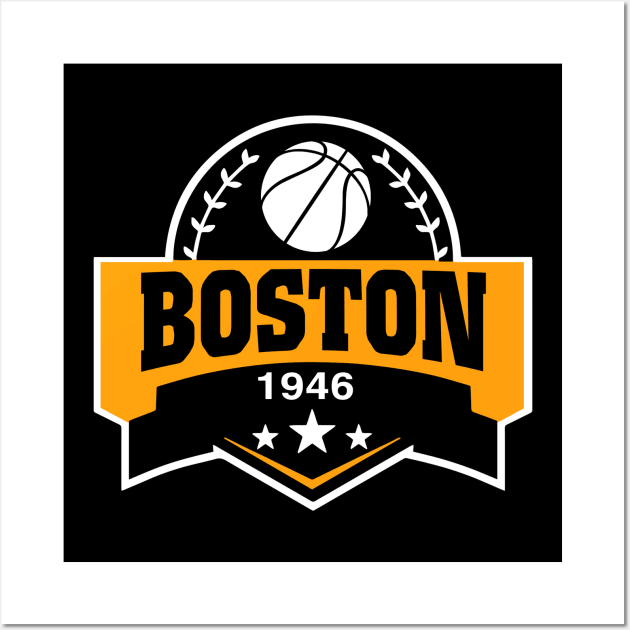 Personalized Basketball Boston Proud Name Vintage Beautiful Wall Art by Irwin Bradtke